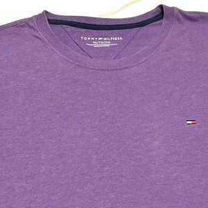 Tommy Hilfiger T Shirt Mens Size XL Purple Cotton Lightweight Crew Neck